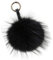 Damen Pom Pom Bommel Anhänger Taschenanhänger Schlüsselanhänger für Handtaschen, Rückspiegel im Auto (Schwarz)