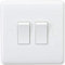 Knightsbridge CU3000 Curved Edge 10 A 2 Gang 2 Way Switch, 230 V, White