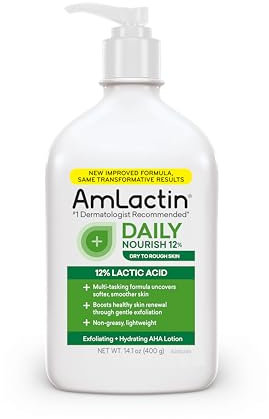 AmLactin Daily Moisturizing Body Lotion, 14.1 Ounce Bottle with Pump, Paraben Free