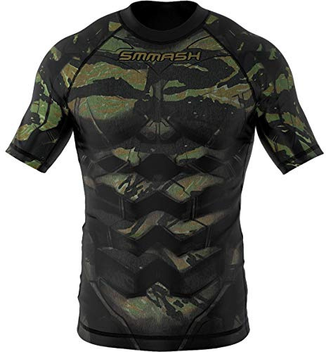 SMMASH Camiseta Deportiva De Manga Corte Hombre para Artes Marciales Kickboxing Boxeo Muay Thai Deportivos De Combate