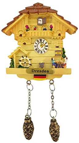 Kuckucksuhr Magnet Polyresin Kühlschrank Beige Haus - Dresden
