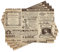 ABAKUHAUS Paris Platzmatten, Weinlese-altes historisches Zeitung Journal-französische Papierbeschriftungs-Kunst, Waschbare Stoff Esszimmer Küche Tischdekorations Digitaldruck, Armeegrün Beige