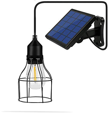 Solar Pendant Light Classical E27 LED Outdoor Hanging Solar Powered Sensitive Shed Lights, Waterproof Pendant Decoration Lamp for Barn Farm Garden Yard Patio Balcony House Landscape