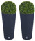 URBNLIVING 2 Plastic Plant Pots with Boxwood Buxus Balls for Home & Office Decor - No Maintenance