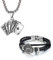 Flongo Herrenarmband Lederarmband Herren Kette Männer Anhänger Männer Armband Herren Armreif Leder Armband Anhänger Halskette mit Spielkarte Pik Royal Flush Poker Karten Schwarz Braun