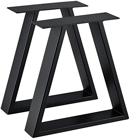 [en.casa] 2X Tischgestell 40x10x40 cm im 2er Set Stahl Metallgestell Schwarz