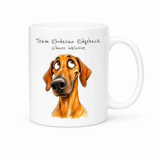 Cadouri Keramiktasse 'Team Rhodesian Ridgeback'┊Kaffeetasse mit Hunderasse┊tolle Geschenkidee für Hundebesitzer