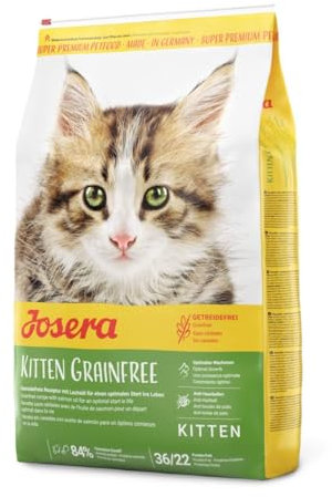 JOSERA Kitten grainfree (1 x 10 kg) | Kitten | Premium Trockenfutter für heranwachsende Katzen sowie Katzen-Mütter in der Säugezeit | Geflügel & Lachsöl | getreidefrei | Katzenfutter | 1er Pack