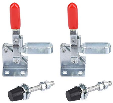 Quick Release Toggle Clamp Set 2pcs Iron Galvanized 110lbs/50Kg Holding Capacity Fixation Toggle Clamp Vertical Type Toggle Clamp Mini Hold Down Latch Clamp for Vehicle Mechanical Equipment