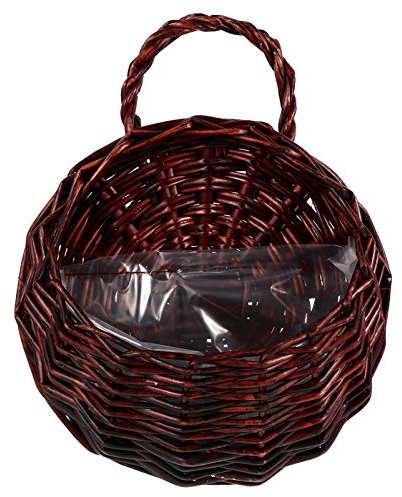 BESTonZON Geflochtener Blumenkorb Hängetopf Rattan Hängender Blumentopf Seegras Korb Aufbewahrungskorb Übertopf Rattankorb Pflanztopf Wand Vase für Landhaus Deko Balkon Garten Dekoration