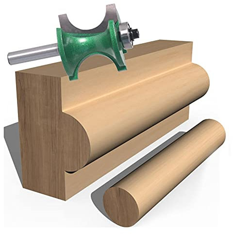 SYJY-SHOP 1 STÜCKE 8mm Schaft Möbel Trim/Leisten Fräser, Bullnose Wulst Spalte Face Molding Fräser Bullnose Halbrunde Bit Schaftfräser Fräser Holzbearbeitungswerkzeug