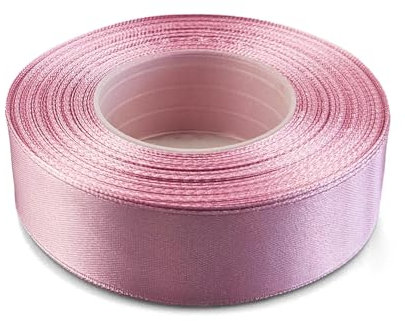 Netuno 1x Satinband Altrosa 25 mm x 32 m Schleifenband bunt Geschenkband farbig Dekoband Stoffband Satinrolle Satinbänder rote Schleife Geschenk Verpacken Dekoration Satinband Rolle ribbon silk