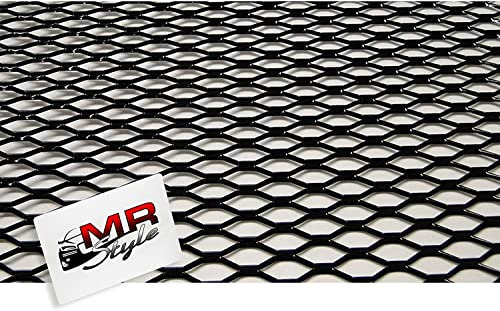 MR-Style Rejilla deportiva de aluminio, 100 x 33 cm, metal expandido, color negro, para tunnig