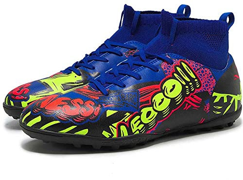 HESBITEUL Herren Athletic Outdoor Indoor Bequeme Fußballschuhe Jungen Fußball Student Cleats Sneaker Schuhe Hohe Griffkraft, Jd11-1sdbaoblue, 40 EU