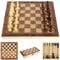 Schach Backgammon 3 in 1 - Schachbrett 29x29, Schachspiel Holz Edel, Backgammon Holz Hochwertig für Kinder
