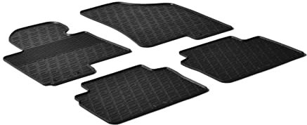 AROBA GL0197 Design Gummi Fußmatten kompatibel mit Hyundai ix35 BJ. 03.2010-04.2018 erhöhter Rand 4 TLG Farbe Schwarz Gummimatten Automatten passgenau