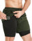 HOPLYNN Herren 2 in 1 Shorts Sommer Schnelltrocknende Laufshorts mit Taschen Sport Kurze Hosen Fitness Laufhose Green XL