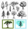 GLOBLELAND Baum des Lebens Klare Stempel für DIY Scrapbooking Dekor Waldpflanzen Landschaft Skizze Blatt Natur Transparente Silikonstempel für die Herstellung von Karten Fotoalbum Dekoration