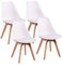 WeHome - Set 4 Sedie Candice, Sedie Sala Da Pranzo O Ufficio, Sedia Ergonomica, Seduta Imbottita Con Cuscino In Similpelle, Sedie Camera, Piedi In Legno Di Faggio, Arredamento Casa (Bianco)