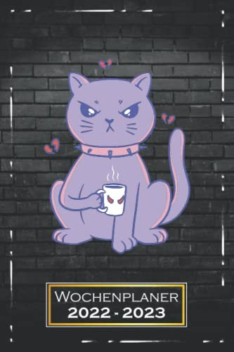 Wochenplaner 2022-2023: Katze, Tier | A5 (6x9) | von Juli 2022 bis Juni 2023 | Softcover | 1 Woche auf 2 Seiten | mit Monatsübersicht & Kontakttabelle | Katzenmotiv | qd4