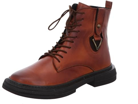 Gemini Damen Stiefelette Combat Schnürboot Leder 333085-02, Größe:39 EU, Farbe:Braun