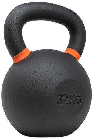 Strength Shop Kettlebell Gusseisen mit genormtem Griff, 1x 32 KG, Extrem Robust & Langlebig, Kugelhantel mit Gewichts-Farbmarkierung & Schwarzpulver-Beschichtung, ideal für Ganzkörpertraining