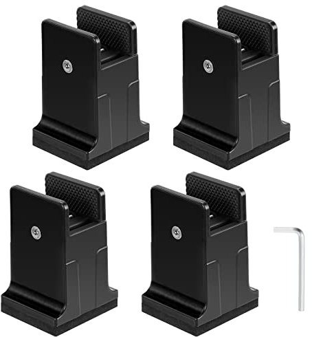 Moendergo Möbelerhöhung, Tischerhöher, 3.4 Zoll Betthöher mit Schraubklemme, Sofaerhöher für Quadratische/Runde Stuhlbeine mit 0-1,5 Zoll Durchmesser, können bis zu 20.000 lbs halten (Schwarz)