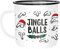 Moonworks® Emaille-Tasse Jingle Balls Penis Muster Weihnachten Pimmel mit Weihnachtsmütze Bürotasse lustige Geschenke emaille-weiß-schwarz standard
