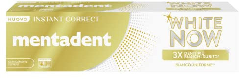 Mentadent Dentifricio White Now Instant Correct, Dentifricio Sbiancante con White-Correct e White-Infinity Technology, per Denti 3 Volte più Bianchi Subito*, Bianchi a Lungo*** e Uniformi**, 75 ml