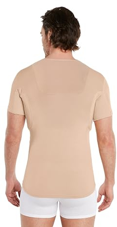 FINN Anti-Schweiß Shirt Herren mit V-Ausschnitt und Rücken-Einsatz – Unterhemd gegen Schwitzen mit Achselpads – 100% Schutz vor Schweißflecken und Geruch