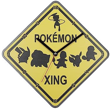 Disney Pokémon POK3166 Wanduhr in Schildform, Gelb und Schwarz
