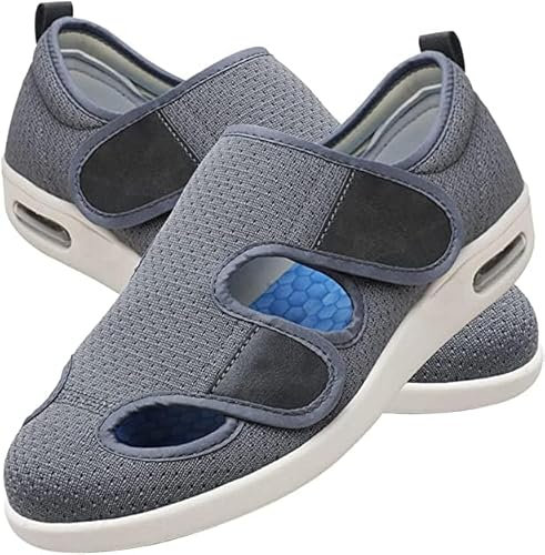 EIASER Zapatos Diabéticos para Pies Hinchados, para pies Delicados, Diabéticos y Posoperatorios. Rejilla Nailon y Tratamiento Antibacteriano Sanitized,Negro,39EU