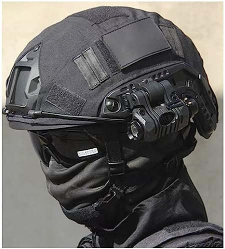 PERTID Taktischer Helm Mit Headset, Brille, Visier Airsoft Paintball Spiel Helmet Set Mit Teleskop-Modell Und NVG-Halterung Tactical Gear Kombination Für Outdoor CS Paintball Jagd Cosplay