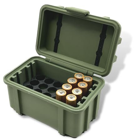 Batterie Aufbewahrung Armee/Militär Kiste Box für Batterien in Olive/Tarnfarbe (AAA Batterien)