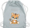 Turnbeutel Rucksack - Tiere - Süßer Tiger Tigers Wildkatze - Unisize - Pastell Blau - wechselwäsche beutel wechselbeutel kita kinder+stoffbeutel+kindergarten stoffbeutel kindergarten