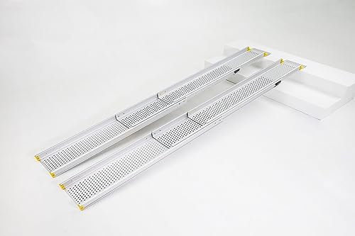 Aluminium Teleskoprampen - Länge 126 bis 304 cm - Teleskopische Rollstuhlrampen, 2X schienenrampen bis 275 kg
