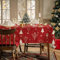 AIBIIN Rot Tischdecke für Weihnachten Party Weihnachtsbaum Muster Rechteckige Tischdecke Esstisch Tischdecke 132x182cm