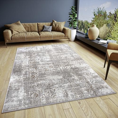 Hanse Home Style Vintage Teppich – Orientalischer Kurzflor Wohnzimmerteppich im Vintage Look, Orient-Teppich Läufer für Schlafzimmer, Esszimmer, Wohnzimmer, Flur – Grau Braun, 200x280cm