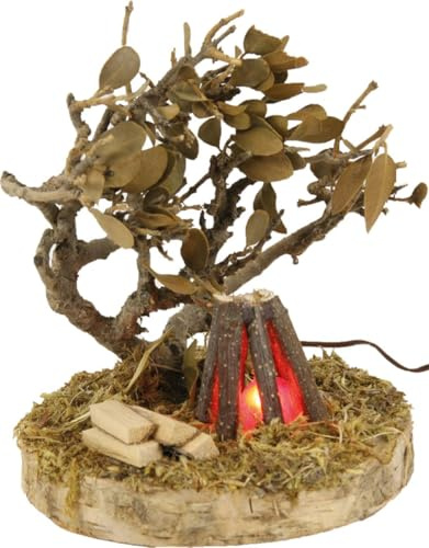 FADEDA Lagerfeuer mit Busch/Höhe:9 cm/handbemalt/detailgetreue Krippen Figuren - Weihnachten Tisch Dekoration Krippe Zubehör