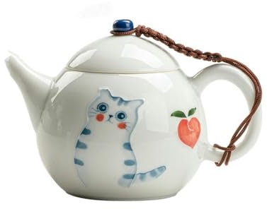 Tetera de gato pintada a mano, tetera de cerámica bonita, juego de Ceremonia de té, corbata de té Oolong de leche, tipo de tetera Guan Yin