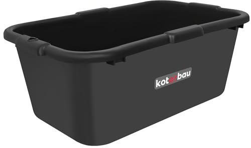 KOTARBAU® Mörtelwanne 85 L Mörtelkübel Schwarz Kunststoffwanne 60 x 40 x 30 cm Maurerkübel Rechteck Baueimer Mörteleimer Wanne Kunststoff Mauererkübel Mörtelwannen