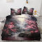 YELDAN Bettwäsche 135x200 Japanische Sakura, Asiatische Bettbezug, Bettwäsche-Sets 2 teilig, Weich & Bügelfrei Mikrofaser Wendebettwäsche und 1 Kissenbezug 80x80 mit Umschlag