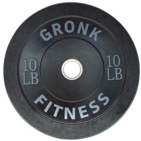 Gronk Fitness Premium Rubber Bumper Plates | 2 Olympic Bumper Plates with Steel Hub | Perfect for Strength Training | Color Coded | 10lbs