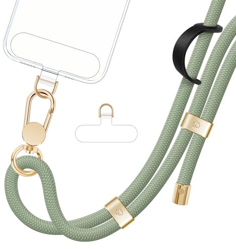 ROCONTRIP Phone Lanyard Crossbody Phone Strap Premium Neck Strap Adjustable Phones Lanyard with Upgrade Metal Buckle and 2 TPU Tether Tabs Compatible with Most Smartphones
