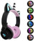 YUSONIC Auriculares de unicornio para niñas, auriculares Bluetooth de unicornio, plegables para niñas, tabletas, almohadillas, Amazon Fire, auriculares inalámbricos iluminados, regalos de cumpleaños