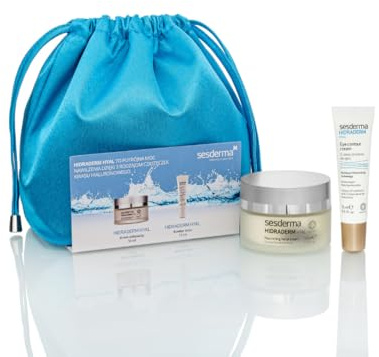 Sesderma Hidraderm Hyal Set - Pflegende Gesichtscreme 50 ml + Augencreme 15 ml - Dreifache Hyaluronsäure für tiefe Feuchtigkeit, Anti-Aging & Faltenauffüllung