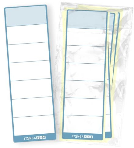itenga 50x Ordneretiketten Ordnerrückenschild für breite Ordner I Aufkleber für Ordnerrücken selbstklebend aus Haftpapier 6x19cm (nordic blue)