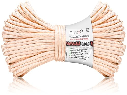 Ganzoo Paracord 550 Seil / 4mm / Nylon/Polyester Typ Shimmer/Armband Hunde-Leine/Hunde-Halsband / 250Kg. Bruchlast/Outdoor Rope/Camping Schnur/Allzweckseil / 30 Meter