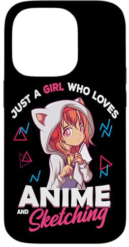 Just A Girl Who Loves Anime and Sketching Otaku Anime Merch Case for iPhone 14 Pro