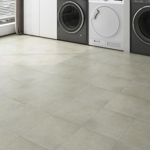 Decotalk PVC Bodenbelag Meterware Selbstklebend Hellgrau 30X30cm 15 Stück 1,35 m² Vinylboden Selbstklebend Granitoptik Klebevinyl Fliesen PVC-bodenbelag Vinylboden Rutschfest Wasserdichte